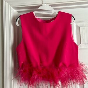 Feather Trim Blouse